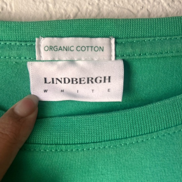 Lindbergh Organic Cotton Green Long Sleeve Shirt “Copenhagen” Logo Men’s - Picture 4 of 7